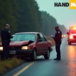 Tim Allen car accident scene showing damaged vehicle and emergency responders at the connection where the Home Improvement star's collision occurred