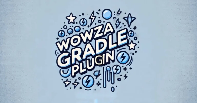 Illustration of a developer working on live streaming integration using the Wowza Gradle Plugin, showcasing automation and flexibility in project builds.